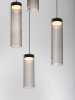 Lampa wisząca wielopunktowa LED szklane tuby szara z wgłębieniami dekoracyjna klasyczna minimalistyczna Luces Exclusivas